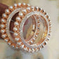 Mominos Fashion Trendy Gold Plated American Diamond & Pearls Design Bangles
