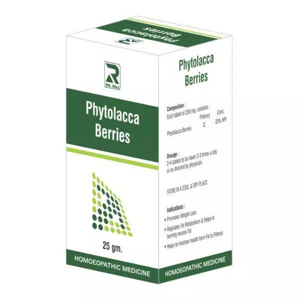 Dr. Raj Homeopathy Phytolacca Berries Tablets | Swadesiicart