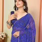 Blue Georgette Designer Printed Ready To Wear Saree - Elite | Swadesiicart