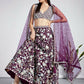 House of Panchhi Burgundy Net heavy Sequinse embroidery Semi-Stitched Lehenga choli & Dupatta | Swadesiicart