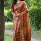 Vishnu Weaves Women's Red Cotton Silk Woven Saree with Blouse - Swadesiicart