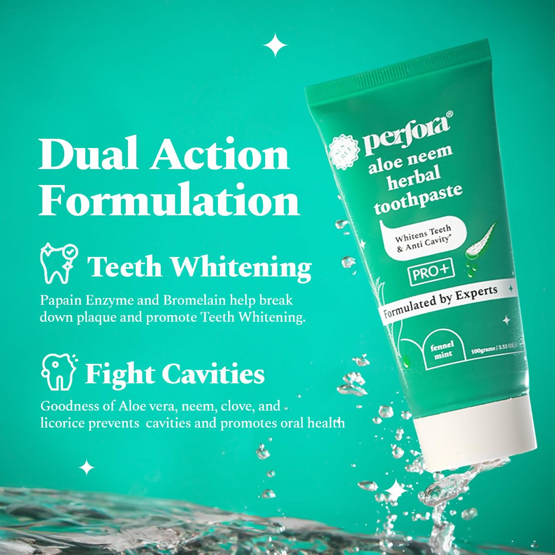 Perfora Aloe Neem Herbal Toothpaste - Fennel Mint - Swadesiicart