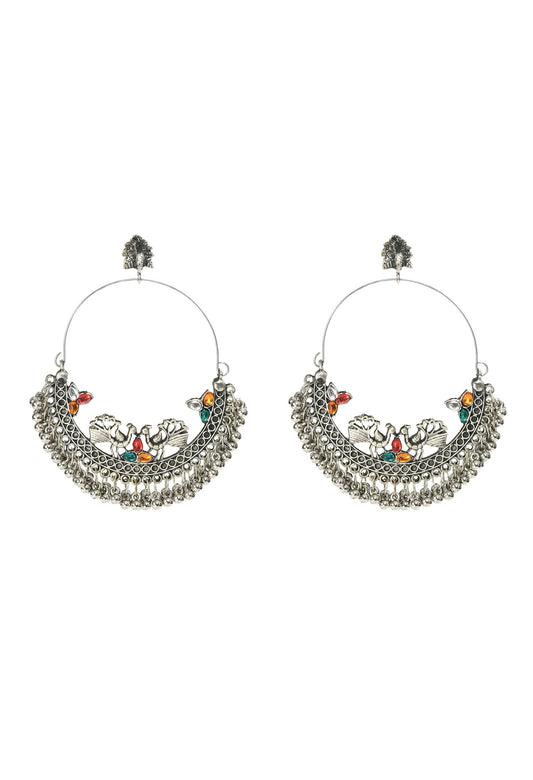 Mominos Fashion Johar Kamal Beautiful Peacock Design Chandbali Earrings - Mominos Fashion