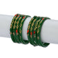 Afast Designer Fancy Party Bangle/ Kada Set, Green, Glass, Pack Of 8 - Afast Enterprises