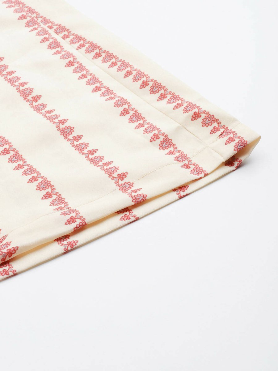 Ahalyaa Off White & Red Printed Basic Jumpsuit - Swadesiicart