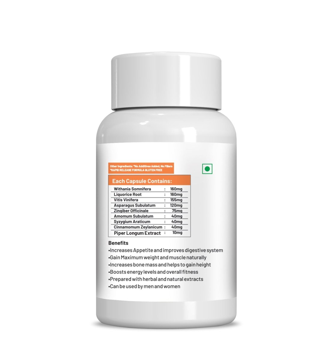 Ae Naturals Health Tone Weight Gain Capsules - Swadesiicart