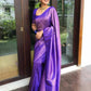 DEIANA'S Beautiful Designer Golden zari Soft Lichi Silk Saree - Royal Blue - Swadesiicart