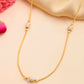 VOJ Gold-Polished Chain with White Hand Crafted Beads | Swadesiicart