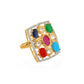 Navratan Kundan Ring (Multi Color) - Ruby Raang | Swadesiicart