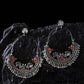 Mominos Fashion Silver-Plated Peacock Design Multi-Color Chandbali Earrings - Swadesiicart