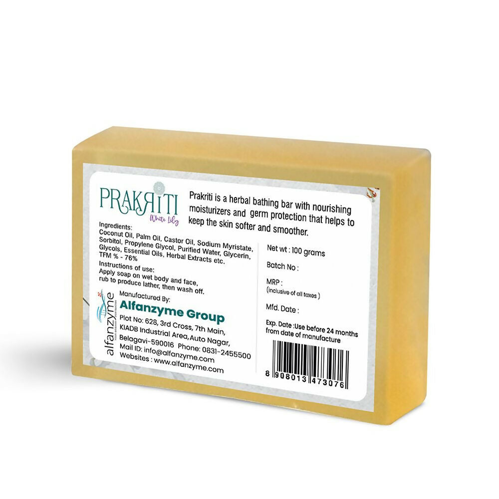 Prakriti Herbal Soap White Lily - Swadesiicart