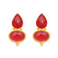 Nuyug 22K Gold Plated Red Embrace Earrings | Swadesiicart