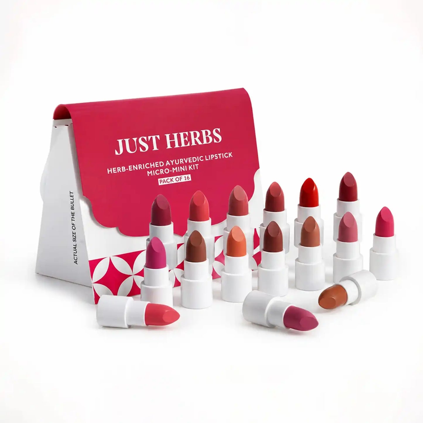 Herb Enriched Ayurvedic Lipstick Micro-Mini Kit:16 shades