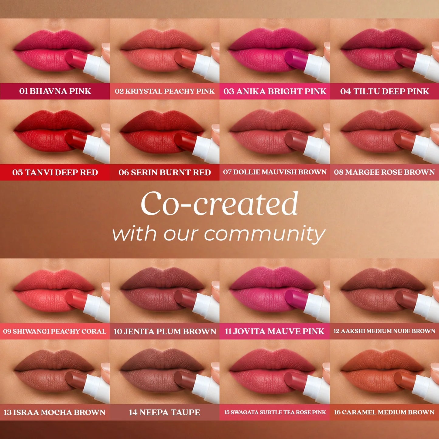 Herb Enriched Ayurvedic Lipstick Micro-Mini Kit:16 shades
