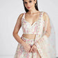 House of Panchhi Cream Net Sequins And Thread Embroidery Lehenga Choli & Dupatta | Swadesiicart
