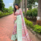 Vamsee Srivali Srivali -Green Pure Soft Tussar Dola Satin Silk Saree - Swadesiicart