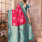Joban Fashion Hot Pink Banarasi Soft Silk Woven Saree | Swadesiicart
