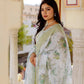 Vaasva Women Pista Green Linen Printed Kurta, Pant & Dupatta set | Swadesiicart