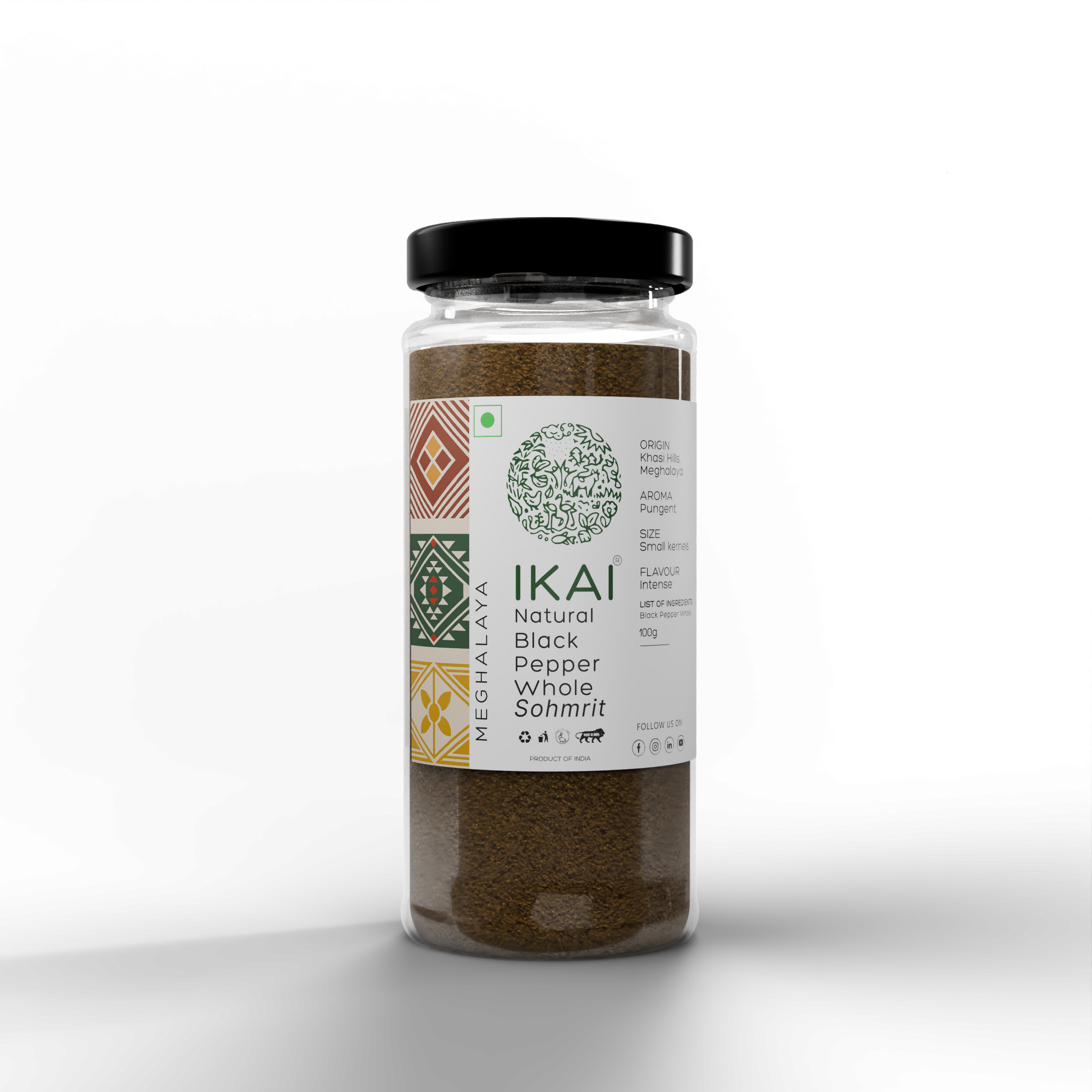 2 - Whole Natural Black Pepper - 100g
