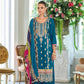 Anaita Teal Premium Embroidered Chinon Stitched Salwar Suit