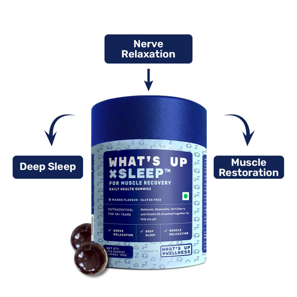 What's Up Wellness Sleep Gummies For Muscle Recovery - Swadesiicart