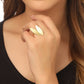 NVR Women's Western Gold-Polished Ajustable Finger Ring | Swadesiicart