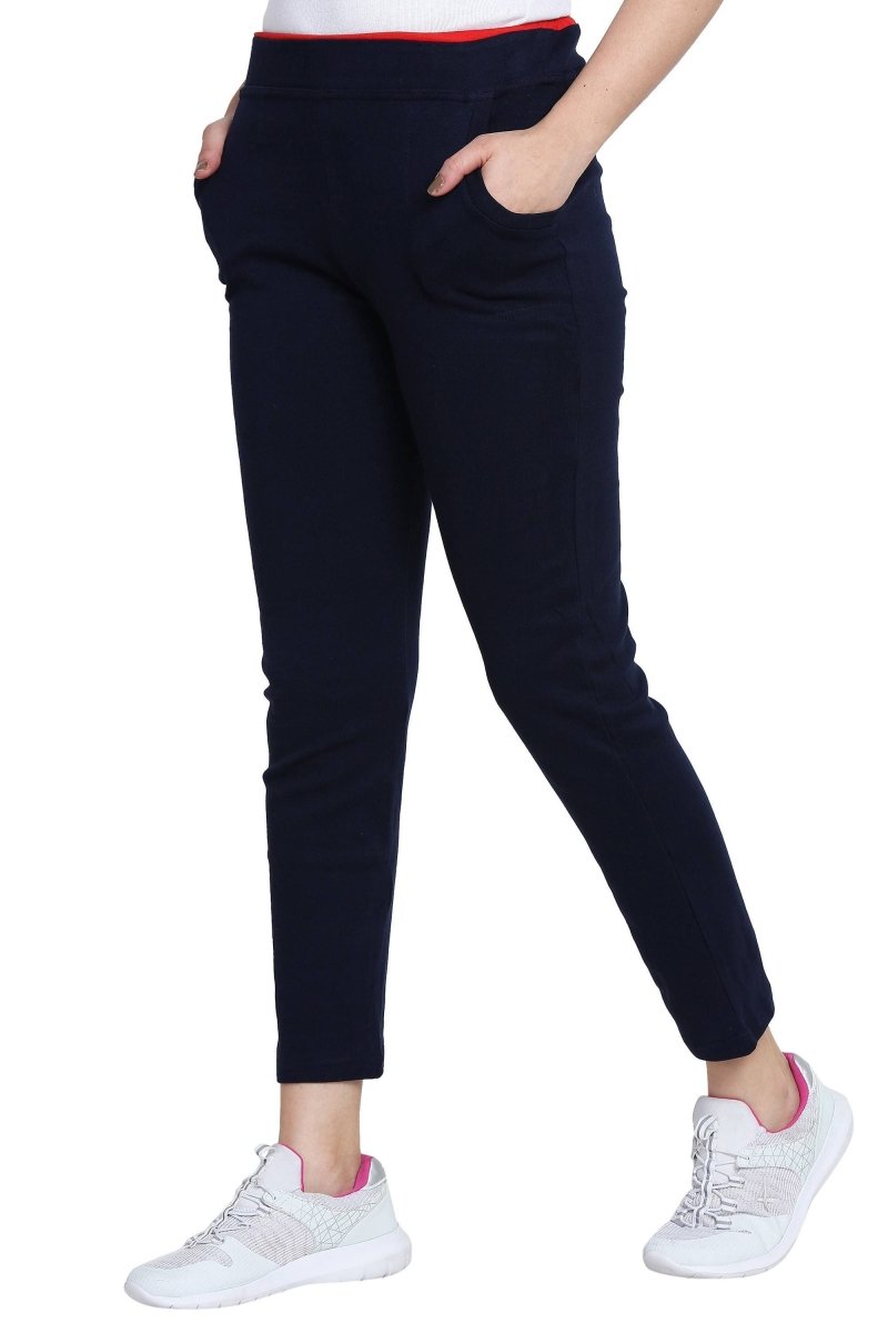 Asmaani Navy Blue color Hosiery Lower with Two Side Pockets. | Swadesiicart