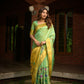 Jyoti Fashion Women's Sea Green Paithani Silk Zari Woven Saree with Blouse | Swadesiicart