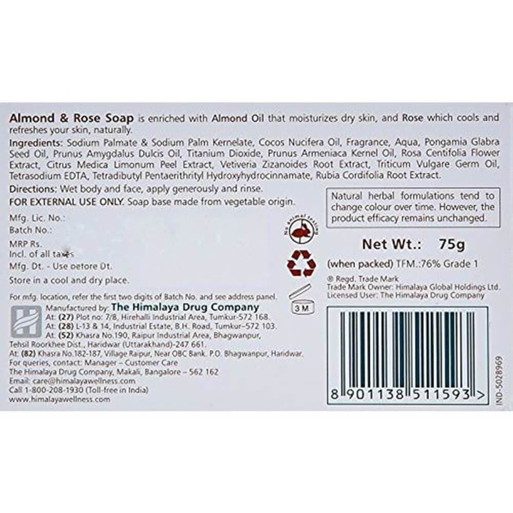 Himalaya Herbals Almond and Rose Soap - Swadesiicart