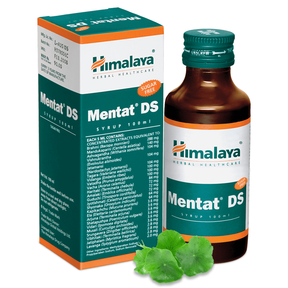 Himalaya Herbals Mentat DS Syrup | Ayurvedic Brain Tonic for Memory, Focus & Cognitive Health - Swadesiicart