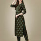 Jyoti Fashion Women's Dark Coffee Rayon Embroidered Kurta Pant Set | Swadesiicart