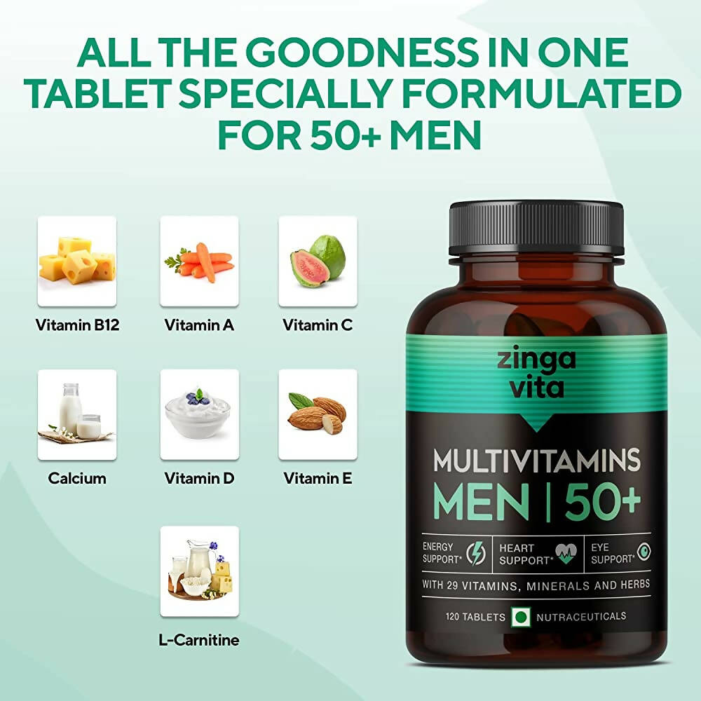 Zingavita Multivitamins Tablets for Men 50+ Age | Swadesiicart