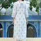 Juniper Women's White Rayon Placement Printed Straight Kurta | Swadesiicart