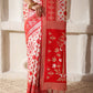 Shree Shyam Fashion Linen Cotton Red & White Saree