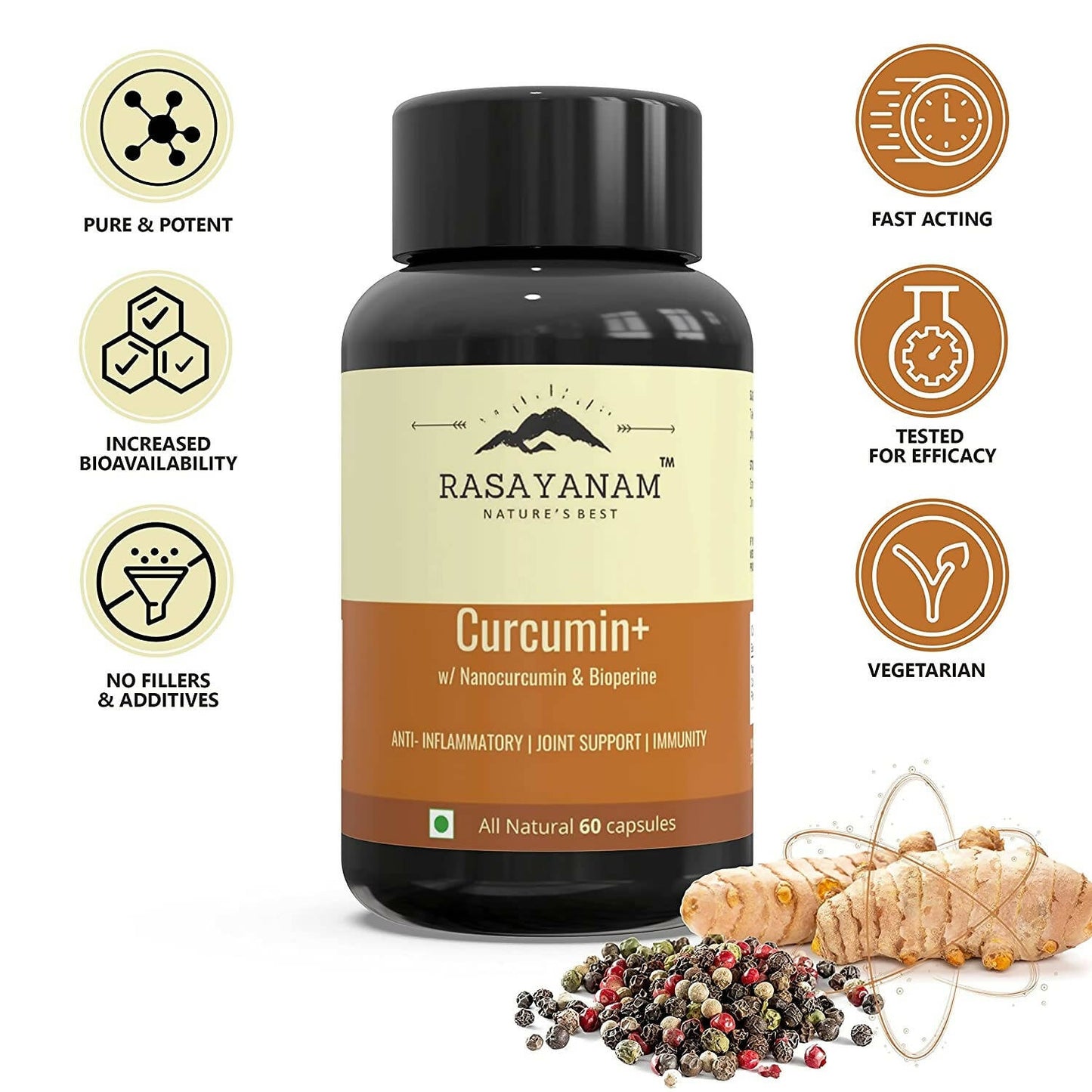 Rasayanam Curcumin+ Capsules - Swadesiicart