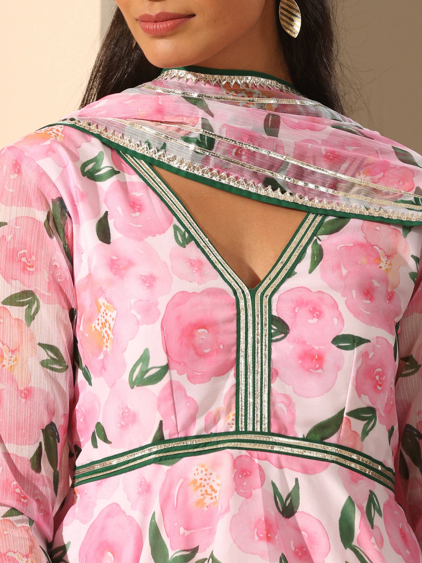 Pomcha Jaipur Pink Gul Rozi Sharara Set | Swadesiicart