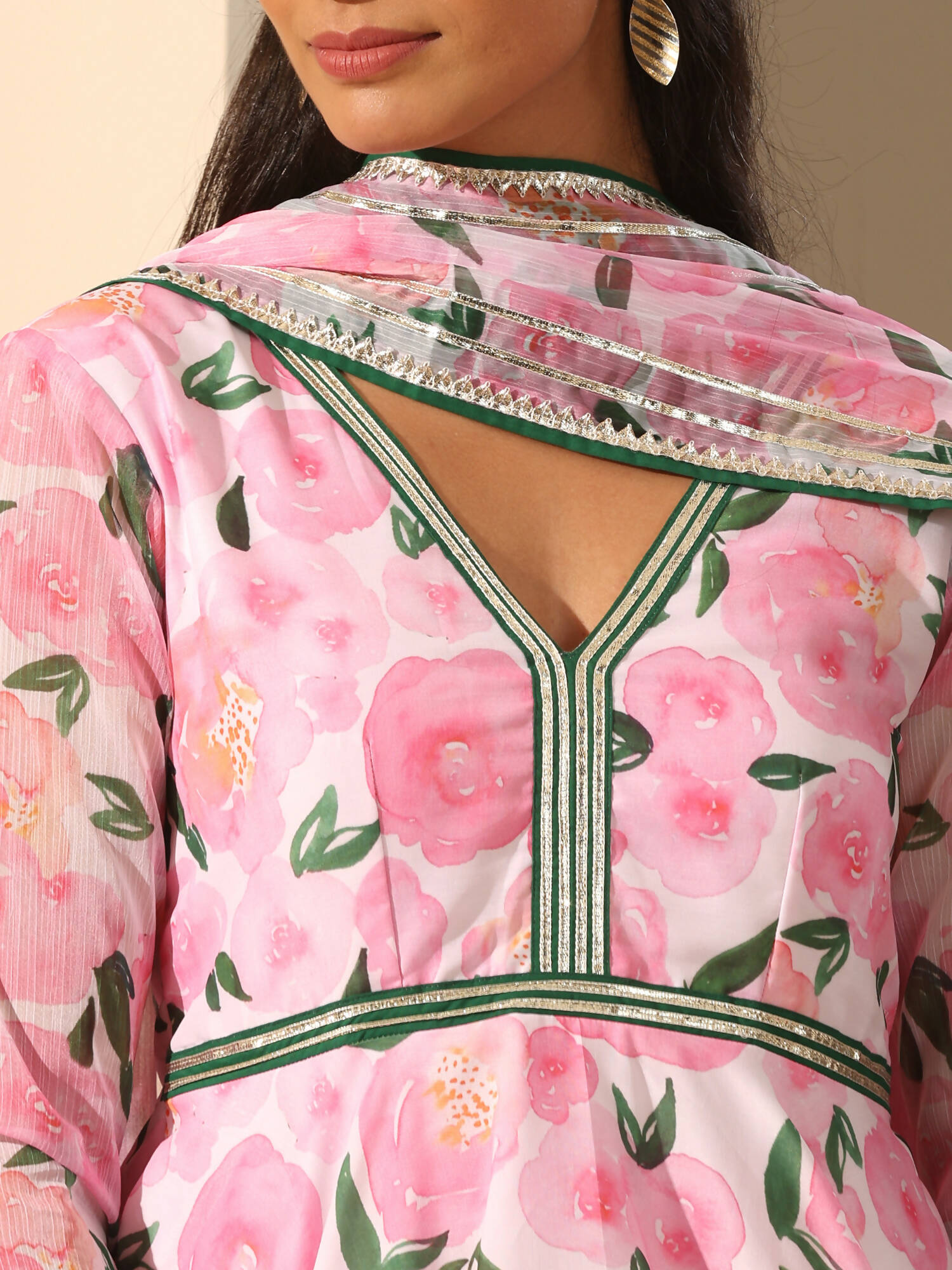 Pomcha Jaipur Pink Gul Rozi Sharara Set | Swadesiicart
