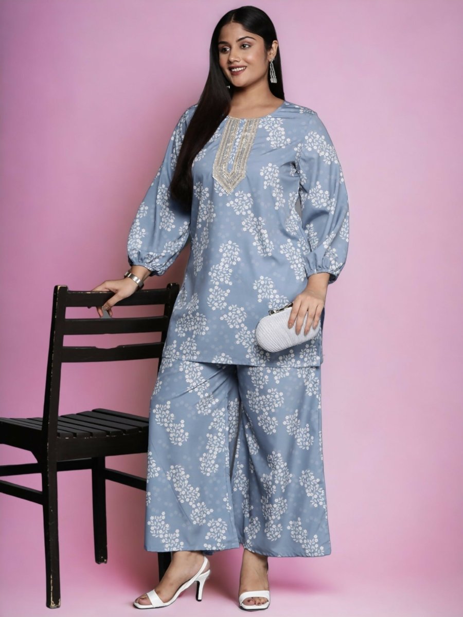 Ahalyaa Women's Traditional wear Tunic - Grey | Swadesiicart