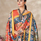Aayaa Designer Winter Collection Printed Saree With Shawl - Multi Color