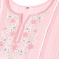 Pink Viscose Rayon Yoke Embroidered A-line Top - Tarini - Swadesiicart