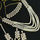 Mominos Fashion Johar Kamal Gold-Polished Rani Haar with White and Off white Pearls Jewellery Set - Mominos Fashion