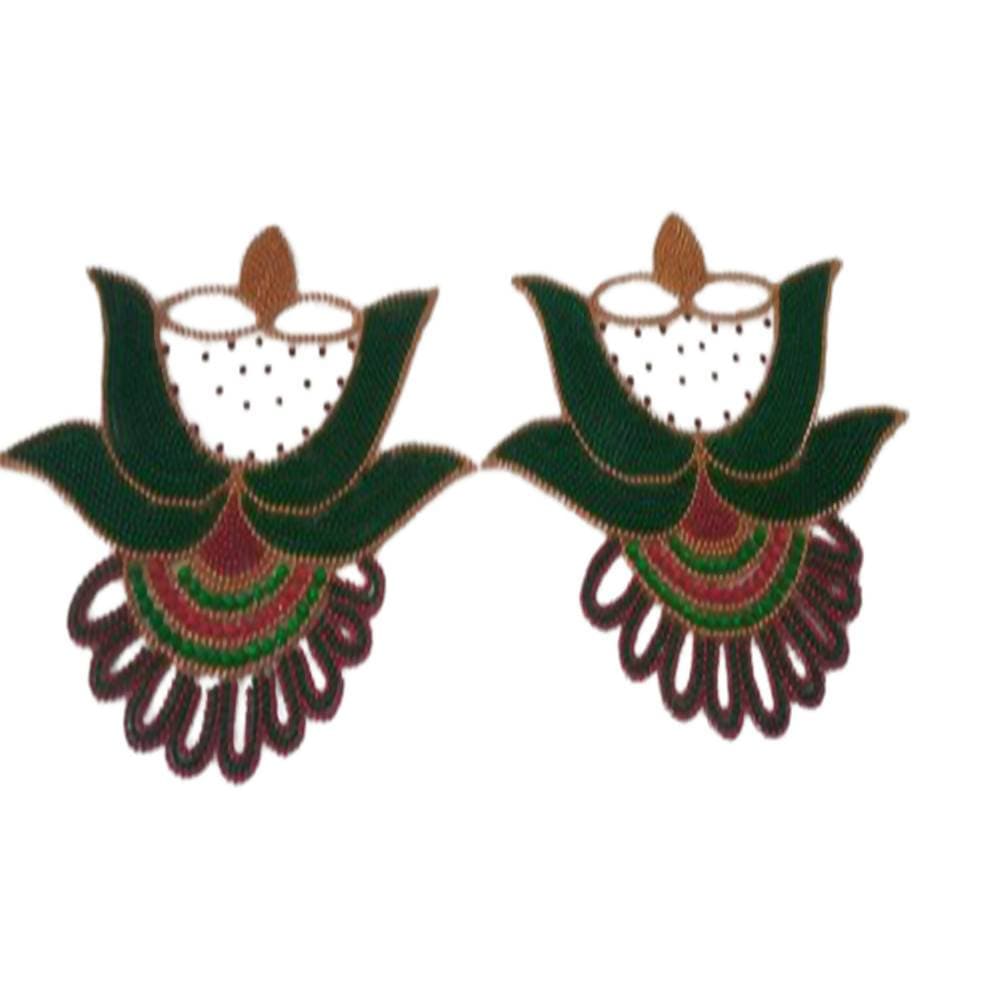 Kundan HandiKrafts Acrylic Green Colour Jumbo Rangoli - Aahana - The Bliss Store