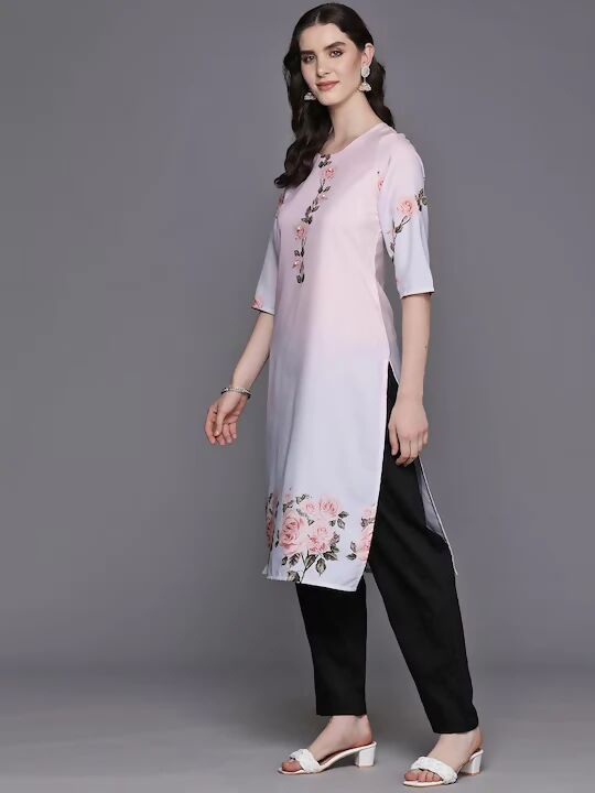 Ahalyaa Women's Traditional wear Kurta - Pink | Swadesiicart