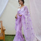 Vamsee Ishaq Lavender Organza Saree - Swadesiicart