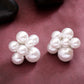 NVR Women's White Pearl Silver-Plated Circular Studs Earring | Swadesiicart