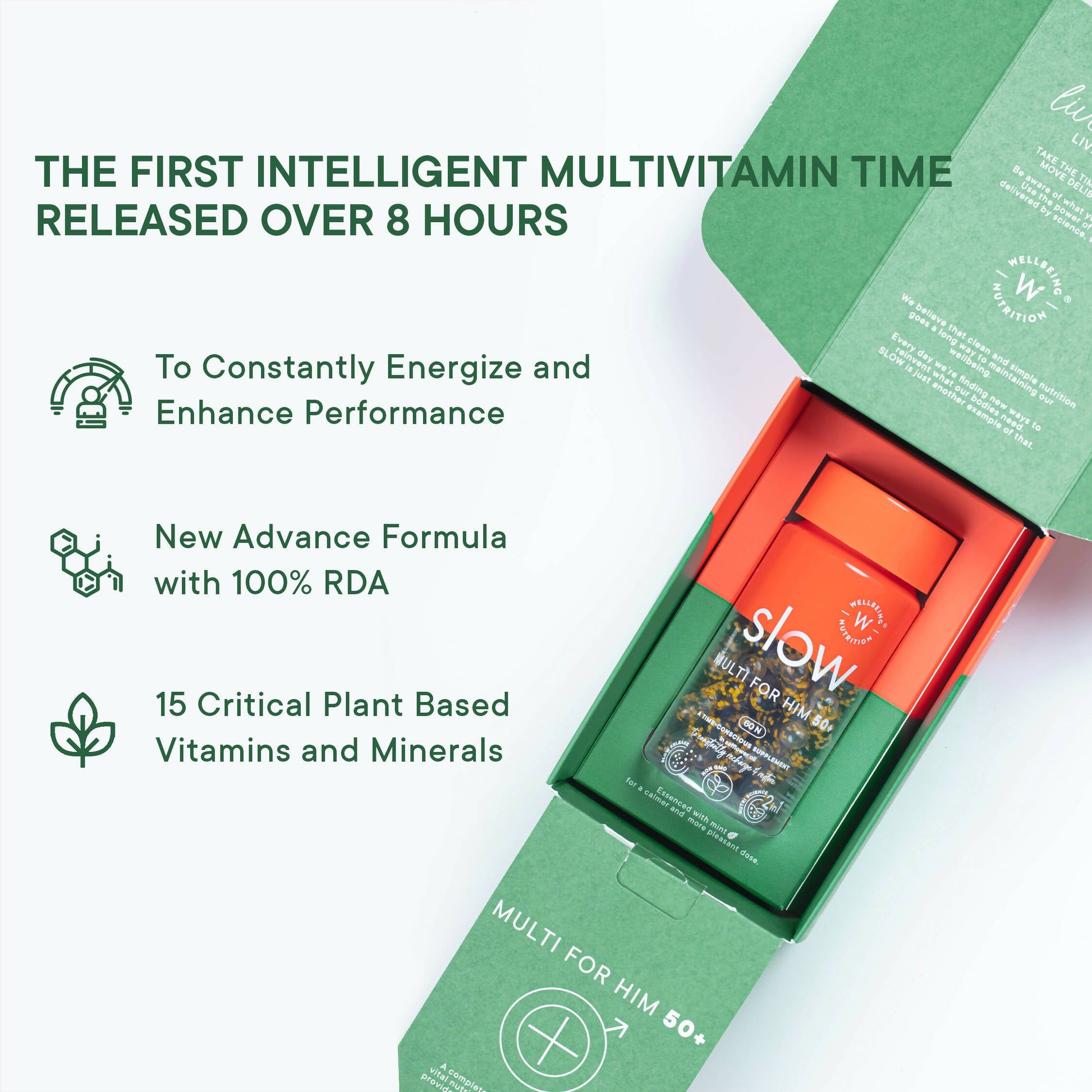 Wellbeing Nutrition Slow | Multivitamin for Him 50+ Capsules - Swadesiicart