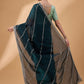 Blue Muslin Embroidered Saree with Unstitched Blouse Piece - Satya