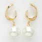 NVR Women's Gold-Polished Pearl Drop Earrings | Swadesiicart