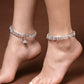 NVR Women's Set of 2 Silver-Plated Kada Anklets - Swadesiicart
