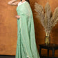 Very Much Indian Designer Mul Cotton Handloom Saree with Sequins - Sea Green | Swadesiicart